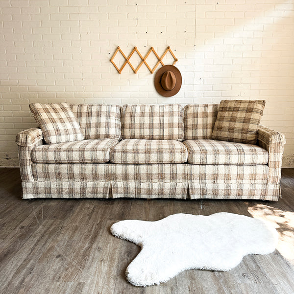 MCM Plaid Neutral Couch