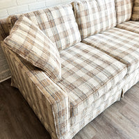 MCM Plaid Neutral Couch