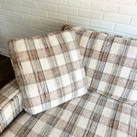 MCM Plaid Neutral Couch
