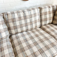 MCM Plaid Neutral Couch