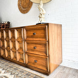 Brutalist Stye Mid Century Dresser with 9 Drawers