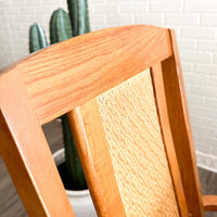 Vintage Oak Dining Table w/ 6 Chairs - Newly Recovered in Black Velvet