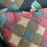 Vintage Patchwork Wingback Chair with Pillow