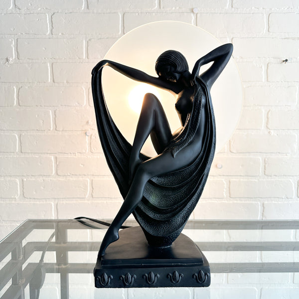 Post Mod Art Deco 1980s FrankArt Nude Lady Lamp