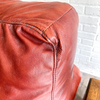 Oversized Vintage Real Leather Lounge Chair with Nailhead Accent