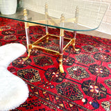 Duotoned Gold/Silver and Glass Long Coffee Table