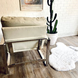 Cy Mann Cream Leather Chair