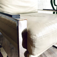 Cy Mann Cream Leather Chair