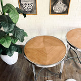 Pair of Raw Wood Milo Baughman Style End Tables
