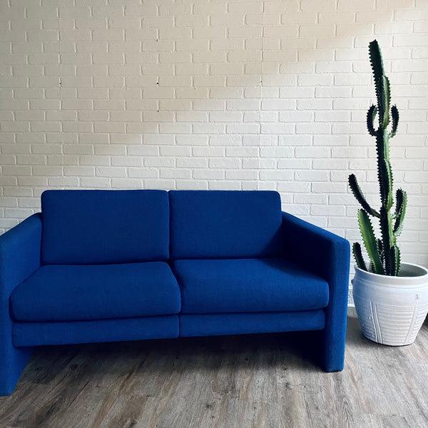 Mid Century Cobalt Blue 2-Seater Sofa