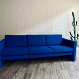 Mid Century Cobalt Blue 3-Seater Sofa