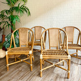 Set of 4 Gorgeous Bamboo and Cane Chairs