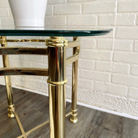 Pair of Brass Hollywood Regency Side Tables