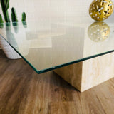 Travertine Marble Coffee Table & Side Table