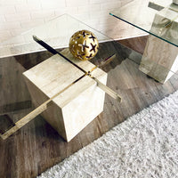 Travertine Marble Coffee Table & Side Table