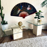 Travertine Marble Coffee Table & Side Table