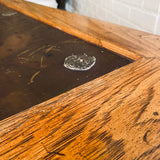 Oak Copper Patina Vintage Coffee Table