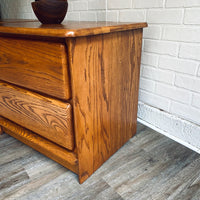 Solid Wood Vintage Oak Nightstands