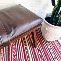 Leather Strapped Bench