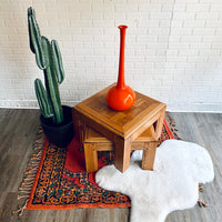 Pair of Lane Side Tables with Patterned Oak