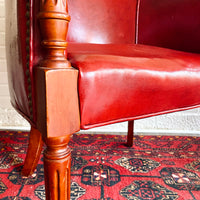 Red Leather Studded Side Chair