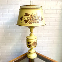 Vintage Tole Yellow Metal Americana Lamp