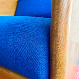 Pair of Cobalt Blue Heavy Oak Chair