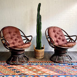 Pair of Vintage Bamboo Egg Chairs