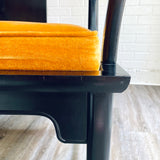 Chinoiserie Sleek Black with Goldenrod Yellow Velvet Seats - 6 Available