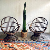 Pair of Vintage Bamboo Egg Chairs