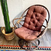 Pair of Vintage Bamboo Egg Chairs