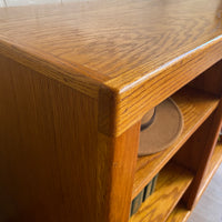 Vintage Oak Bookcase with Adjustable Shelves 64x17x30