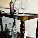 Mahogany Bar Cart with Gold Accents