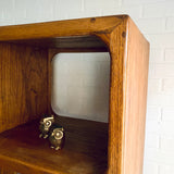Vintage Solid Oak Shelf Unit - 6 Adjustable Shelves