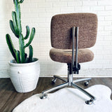 Adjustable Tweed Vintage Rolling Desk Chair