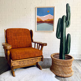 Vintage Orange Tweed Rocking Chair