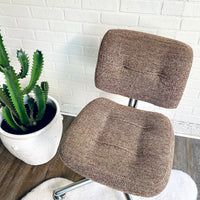 Adjustable Tweed Vintage Rolling Desk Chair