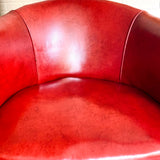 Red Leather Studded Side Chair