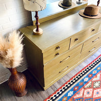 Avocado Green MCM Dresser with Mirror