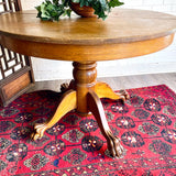 Vintage Clawfoot Table with Casters