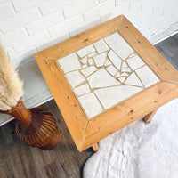 Handmade Rustic Tiled Side Table