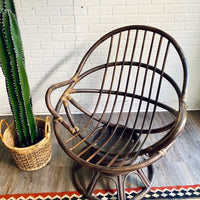 Pair of Vintage Bamboo Egg Chairs