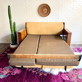 Sunset Yellow Vintage Velvet Foldout Couch