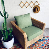 Bamboo Chair with Sage Cushion