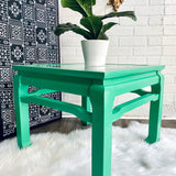 Upcycled Vintage Chinoiserie Green Side Table