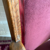 Antique Upcycled Microfiber Velvet Maroon Chair