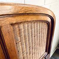 King Wicker and Oak Headboard