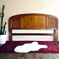 King Wicker and Oak Headboard