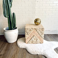 Tessellated Stone Marble Side Table