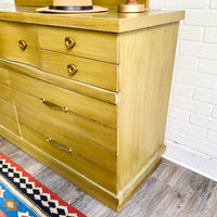 Avocado Green MCM Dresser with Mirror